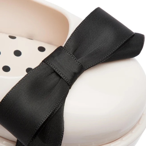 NWOB MINI MELISSA MAGGIE BOW BB ME 50837 BLACK/Cream SHOE - Picture 7 of 9